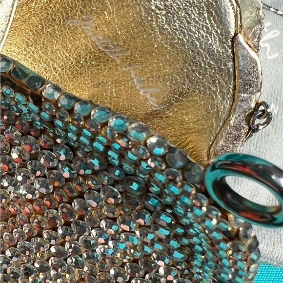 RARE JUDITH LEIBER VINTAGE GOLD WITH CRYSTALS EVENING BAG - Picture 14 of 14